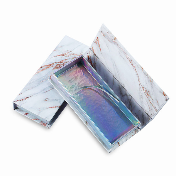 Marble Empty Eyelash Package Box Cardboard Magnetic Box Packaging False Eyelashes Packaging Fake Eye Lashes Package Box RRA915