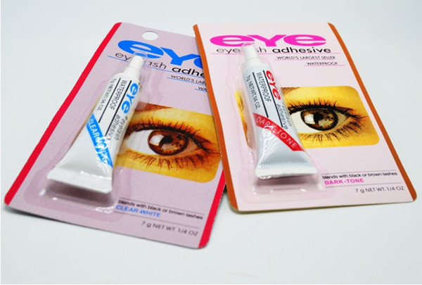 DHL Free Shipping New Adhesive False Eyelashes Eye Lash Glue Makeup Clear White Black Waterproof Makeup Tools 7g