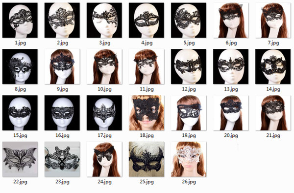 20pcs Sexy Lovely Lace Halloween masquerade masks Party Masks Venetian Party Half Face Mask For Christmas with opp package