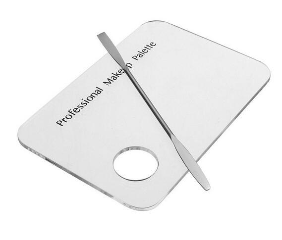 Palette Clear Acrylic Nail Art Makeup Polish Gel Foundation Eyeshadow Mixing Spatula Stainless Steel Rod Manicure Set Tool
