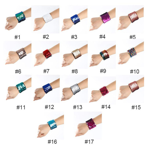 Mermaid Sequin Bracelet Wristband Cuff Sequins Bracelets Women Charm Jewelry Girl Wedding Favors Mermaid Bracelet Wristband Bangle