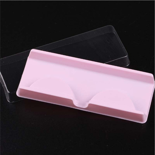 1000Pcs Mink Lashes Box Packaging Pink tray with Clear Cover Full Strip Lashes custom box Makeup eyelashes
