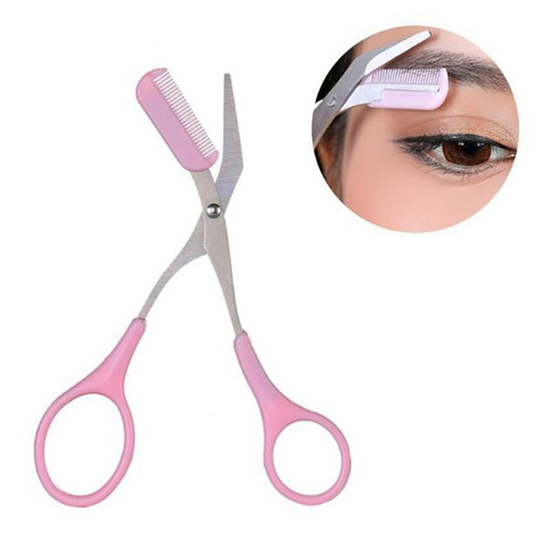 Stainless Steel Eyebrow Shaping Cut Scissors Comb Hair Remover Beauty Tool Shaver Makeup Tools Hair Grooming Removal