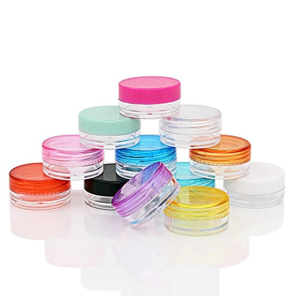 3g/5g Plastic Pot Jars Empty Cosmetic Container 12 Colors Make-ups Pot jars With Lid For Creams Sample Make-up Storage K190
