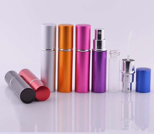 5ml Mini Spray Perfume Bottle Travel Refillable Empty Cosmetic Container Perfume Bottle Atomizer Aluminum Refillable Bottles