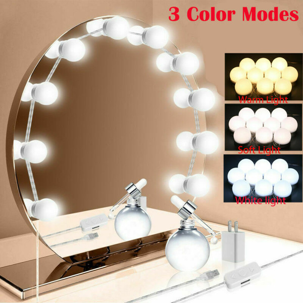 Makeup Mirror Lights 10LED Hollywood Kit Bulbs Wall Vanity Light Dimmable Light