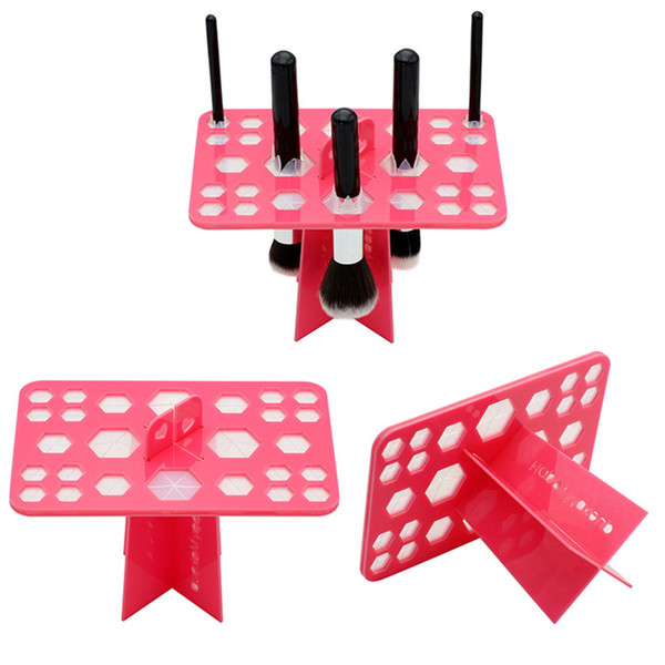 26 Hole Makeup Brush Drying Holder Rack Organizer Acrylic Shelf Tool New Storage Rack makeup brush cleaner