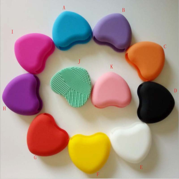 New Creative Heart-Shaped Silicone Brush Egg Makeup Brush Makeup Brush Cleaning Artifact Patented Product Wholesale 85 * 75 * 28mm