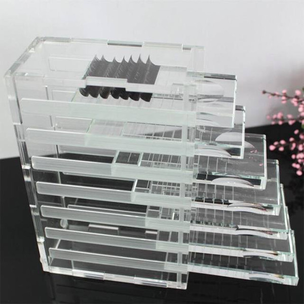 2017 new styles hot selling acrylic lash tile storge individual lash holder with grass crystal holder