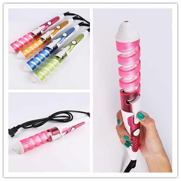 Magic Hair Styling Tools Hair Brush Curler Roller Pro Spiral Curling Irons Wand Curl Styler Beauty Tool 100-240V Candy Color