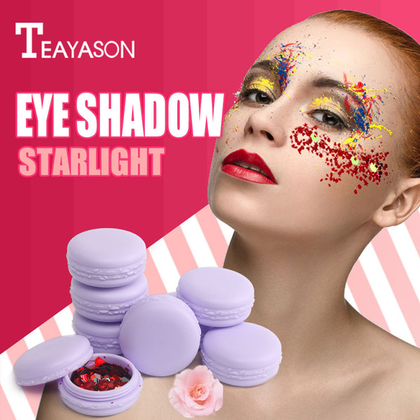Harajuku Purple Macarons Europe and America Wind Laser Sequins Flash Bright Powder Beauty Music Festival Party Makeup Dress Up