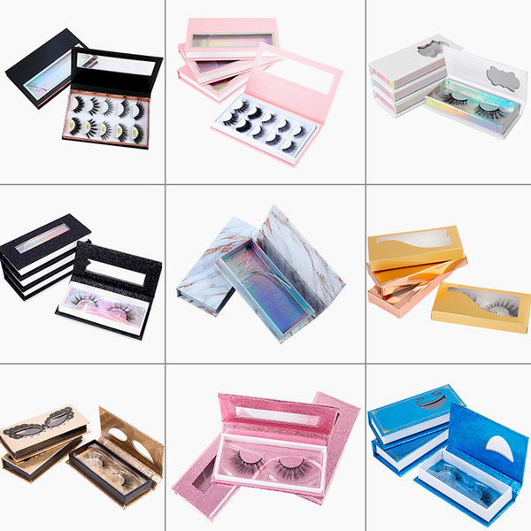 Custom Luxury Magnetic Lashes Packaging 3D Mink Eyelashes Boxes False Eyelash Packaging Empty Eyelash box Case Beauty Makeup Tool