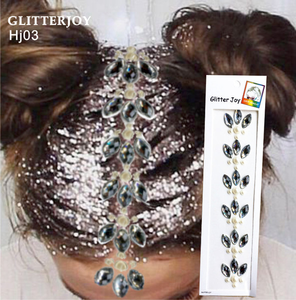 HJ03 Resin with Pearl Hair Jewel Fore Head Bindi Sticker Body Party Carnival Decor Flower Crown Inspired