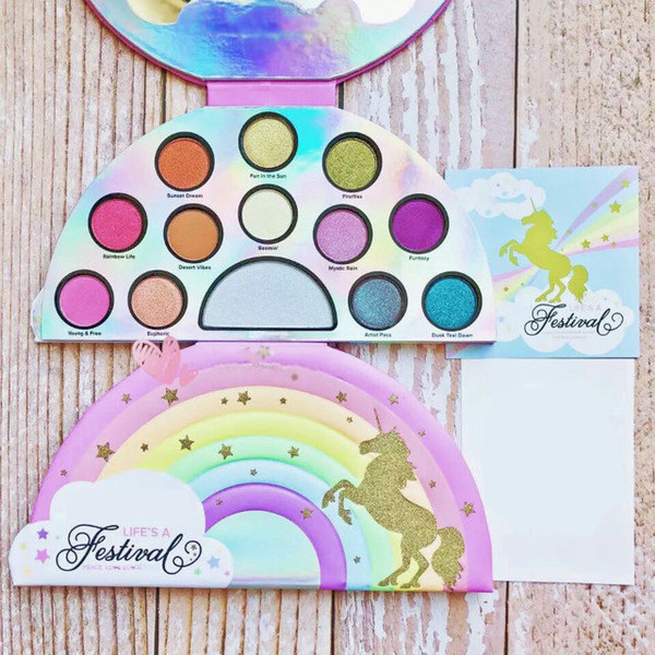 Faced Eyeshadow Palette 13 Colors New Life's A Festival Makeup Rainbow Eyeshadow Palette In Stock