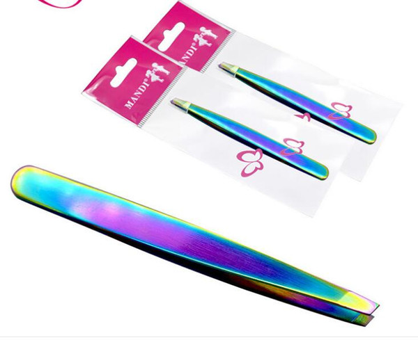 Eyebrow Tools Diagonal Stainless Steel Coloured Titanium Makeup Accessories Girls Beauty Trim Eyebrows Specialized Hot