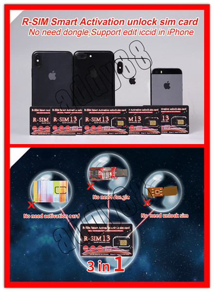 new R-SIM 13 Rsim 13 r sim13 rsim13 Unlocking Card for iPhone 7 8 XS MAX support edit iccid Smart activation unlock SIM card