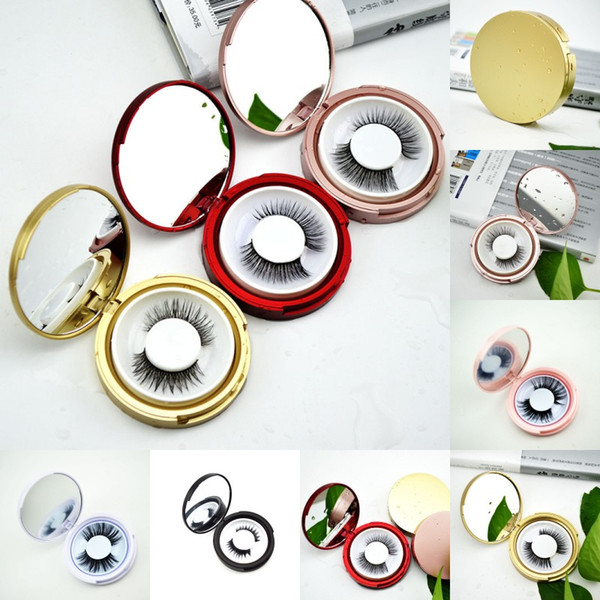 Newest Rose Gold Pink Color Empty Case Storage Mirror Box Eye Lashes Non Magnet Eyelash Box
