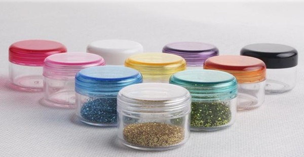 10 color cream jar cosmetic container, High Quality plastic bottle, makeup sample jar, cosmetic packaging Free Shipping