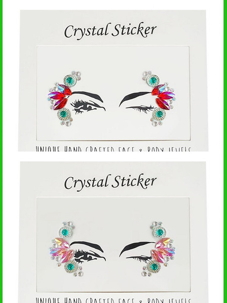 2018 Decent art sparkle gem tattoo decal women's dance party USES DIY eyelet crystals to temporarily decorate a plaster cast