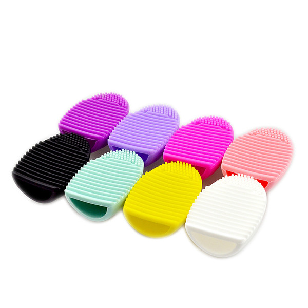2018 New Brushegg Silicone Brush Cleaning Egg Brushes 8 Colors Cosmetic Brush Cleanser Make up Makeup Brush Cleaner Clean tool
