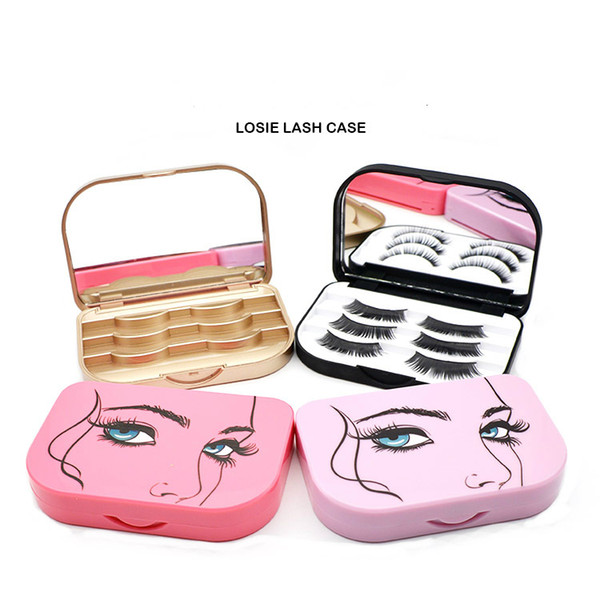 Wholesale Premium 3 pairs False Eyelashes Packaging Box Luxury Plastic Eyelash Storage Empty box packaging Cosmetic Containers Package box
