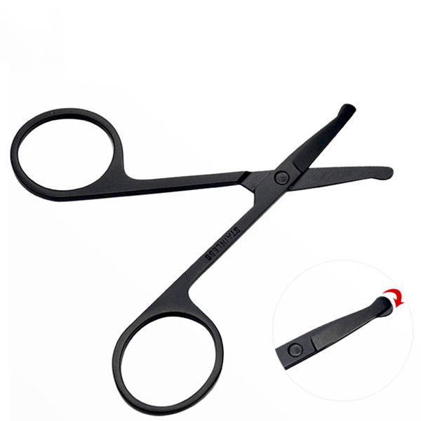 1Pcs High quality Black stainless woman Makeup scissors man Nose hair scissor hair remover eyelash scissors beauty tool H148