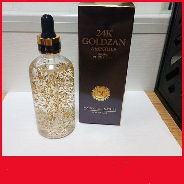 New Skinature 24k Goldzan Ampoule Gold Day Creams & Moisturizers Gold Essence Makeup Primer 100ml DHL Free
