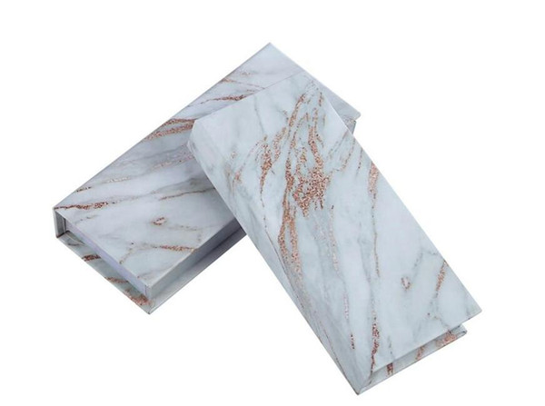 Marble Empty Eyelash Package Box Cardboard Magnetic Box Packaging False Eyelashes Packaging Fake Eye Lashes Package Box 100Pcs