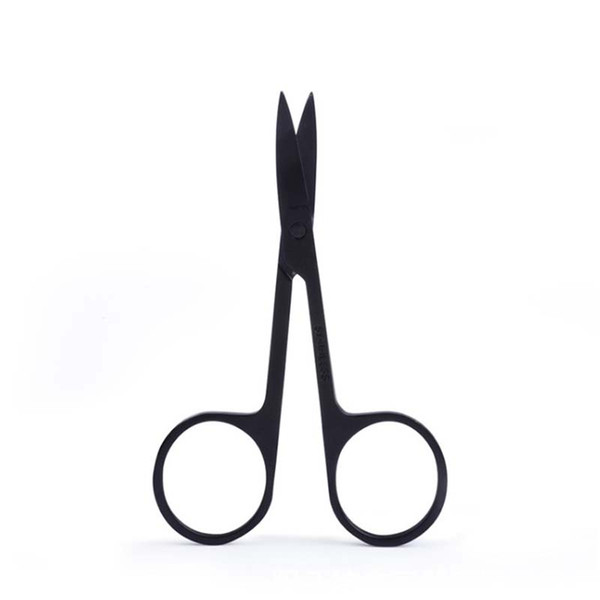 Professional Black Eyebrow Tweezer 9cm Manicure Eyebrow Nose Eyelash Cuticle Scissors Curved Pedicure Face/Eye Makeup Tool