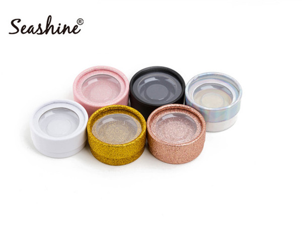 Seashine 10 Pcs Colourful Round Boxes Eyelash Extension Mink Eyelashes Extension False Eyelash Extension 3D Mink Lash Box Eyelash Box