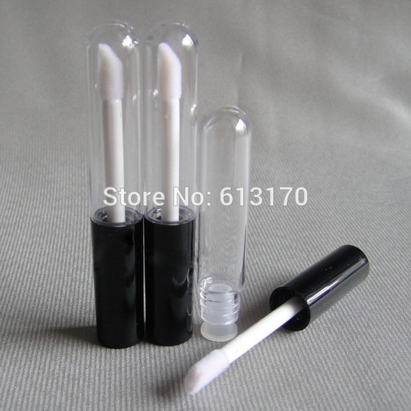4ml Mascara tubes Clear Empty revitalash Eyelash Bottles lip gloss tube Round bottom Black cap make up cosmetic packing