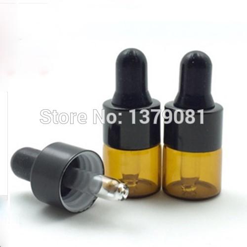 1ML,2ML Amber Mini Glass Bottle,1CC,2CC Dropper Bottles Withe Black Rim Sample Vials Essential Oil Bottle Free shipping