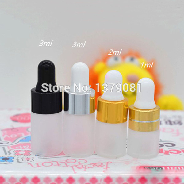 3ML Glass Bottle,3CC Frosted Dropper Bottles Essential Oil Bottle Mini Sample Vials Free shipping