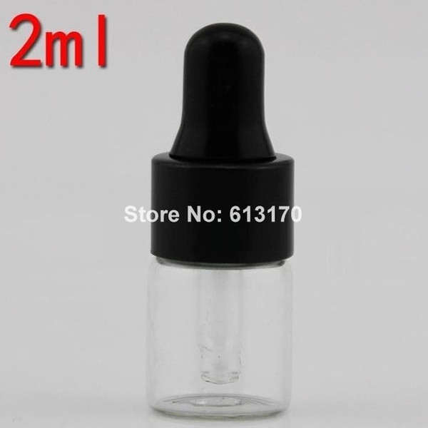 wholesale 2ml Clear glass bottles,empty dropper bottle,essential oil bottle,Mini small sample vails cosmetic Packing container