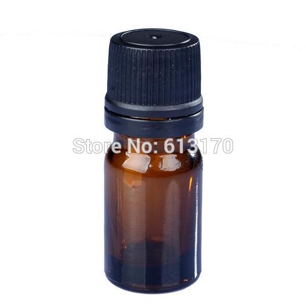 5ML Amber Glass bottles,Essential Oil Bottle Black screw Tamper Proof cap Juice Serum container 5CC small Sample Vial