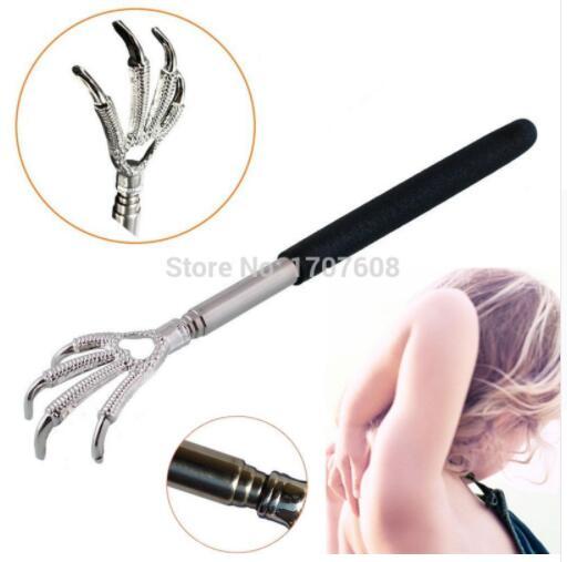 2018 New Practical Handy Stainless Pen Clip Back Scratcher Telescopic Pocket Scratching Massage Kit Bear claw Back Massager