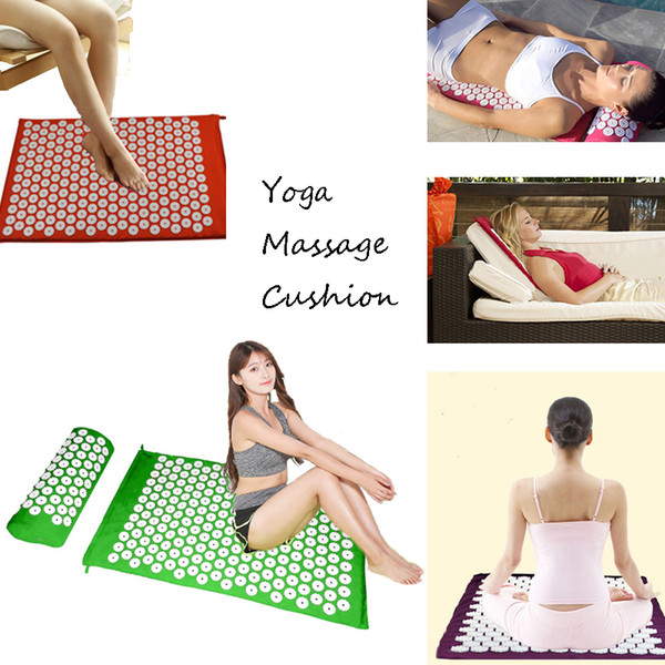 Body Head Foot Massager Cushion Acupressure Mat Relieve Stress Pain Acupuncture Spike Yoga Mat With Pillow Drop Shipping