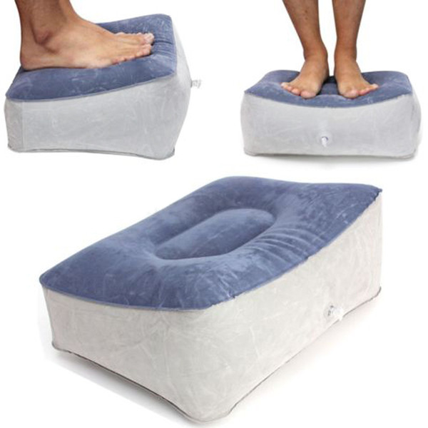 JY-215 PVC Inflatable Foot Rest Pillow Cushion Travel Relax Reduce DVT Risk on Flights For Relaxing Foot Tools 28x37cm