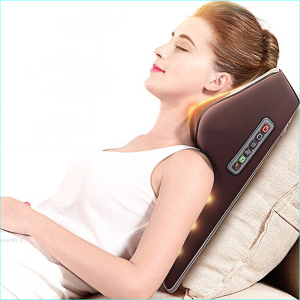 Neck Cervical Waist Shoulder Back Electric Shiatsu Massage Multifunctional Massage Pillow for car office home use