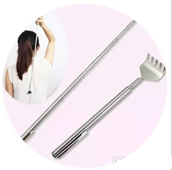 Stainless steel Body Massager Pocket Size Portable Telescopic Extendable Extending Back Scratcher Pen Clip comfortable 1200pcs