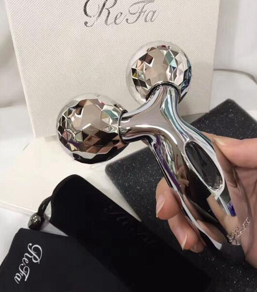 High quality classic Updated Two Rollers ReFa Face Skin Roller platinum thin face instrument Beauty Equipment gift hot sale