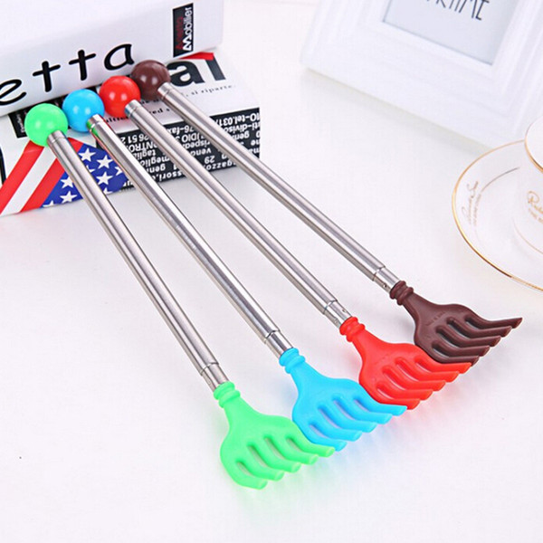 Portable Adjustable Size Itch Aid Scratch Tool With Soft Grip Stainless Steel Back Scratcher Telescopic