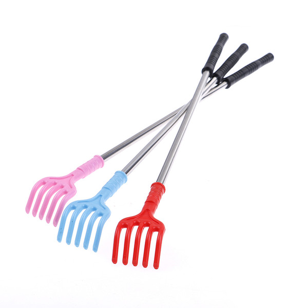 Portable Adjustable Size Extend Itch Aid Scratch Tool With Soft Grip Stainless Steel Back Scratcher Telescopic Random