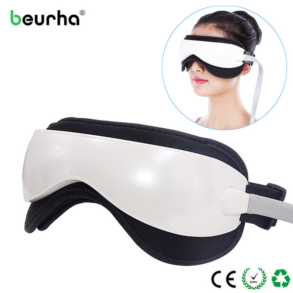 Beurha Electric DC Vibration Eye Massager Machine Music Magnetic Air Pressure Infrared Heating Massage Glasses Eyes Care Device C18112601