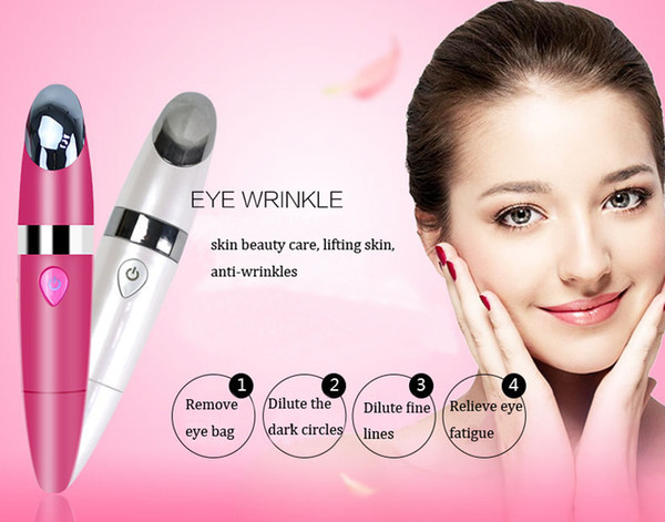 Mini USB Microcurrent Vibration Ionic Eye Wrinkle Pouch Fineline Remover Skin Lifting Tightening Beauty Massager Pen