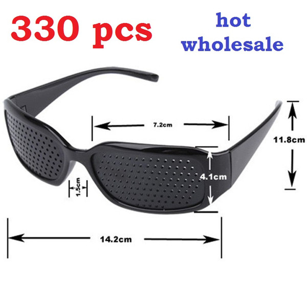 DHL Free 330 Pcs New Black Unisex Vision Care Pin Hole Eyeglasses Pinhole Glasses Eye Exercise Eyesight Improve Natural Healing