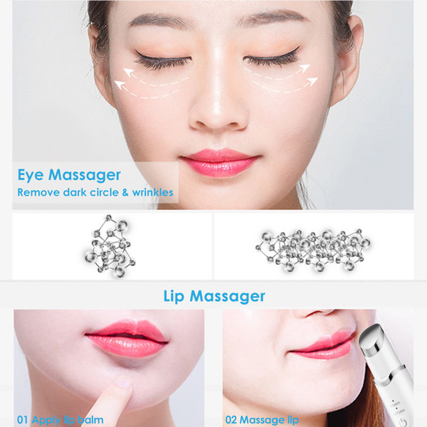 EM002 Electric Eye Massager with Heat Anions Import Sonic Vibration Facial Massager Relieves Fine Lines Puffiness and Dark Circle