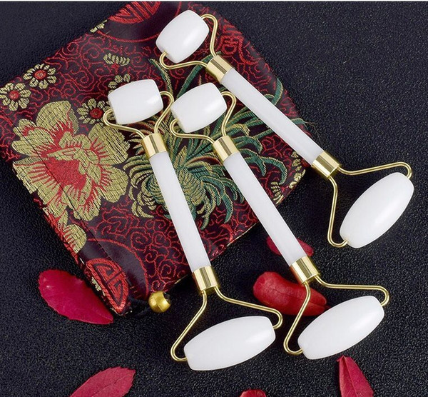 White Natural Stone Facial Massage Roller Practical Jade Face Anti Wrinkle Body Head Portable Beauty Health Care Tools