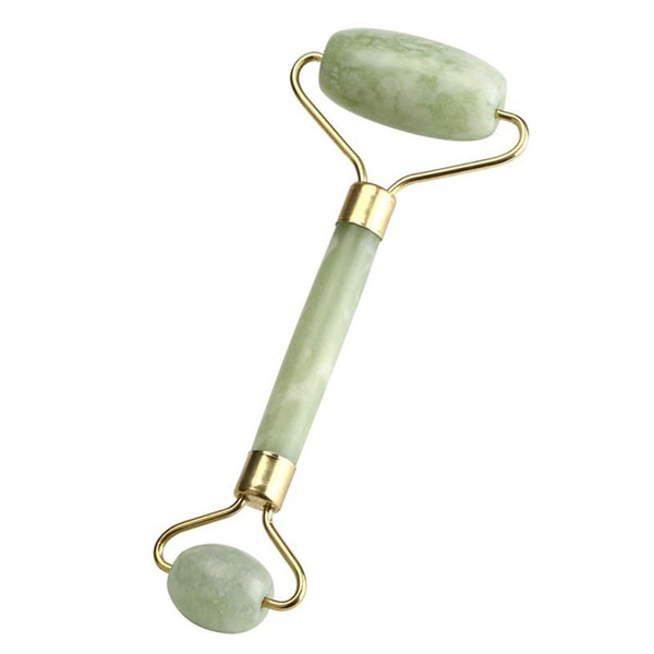80pcs Green Jade Roller Massager Eye Face Neck Facial Relaxation Slimming Tool Jade Roller Massager Face Body Head Neck Foot stone 13cm