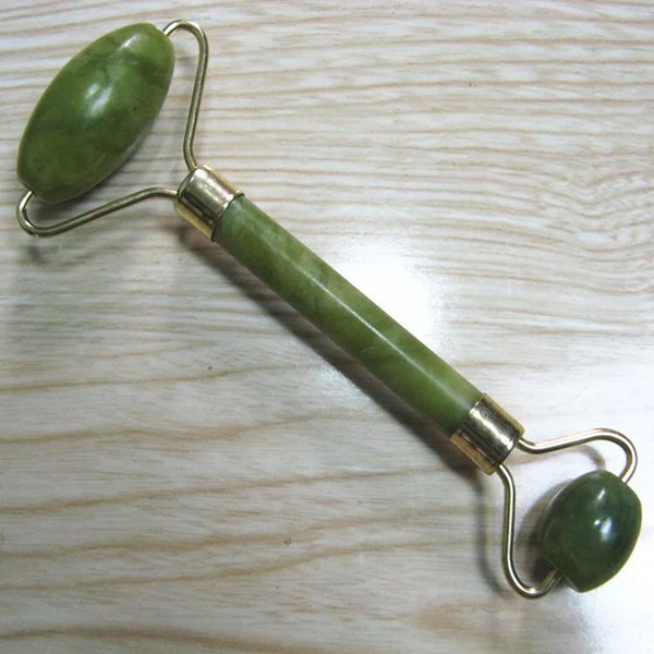 Jade Rolling Kit | 100% Natural Real Jade Roller | Anti Aging Massage and Lymph Drainage Tool for Face, Eye, Neck, Body ,Wrinkles